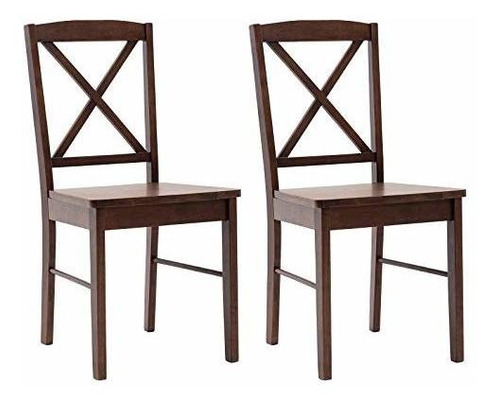 Set De 2 Sillas De Comedor Duhome De Madera Con Respaldo