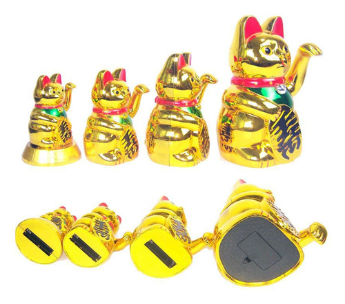 Golden Cat Gold Maneki Neko Cute Lucky Cat Electric De 6 Pul