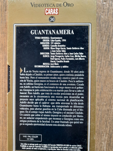 Vhs Guantanamera - Videoteca Caras N° 50 (Usado)