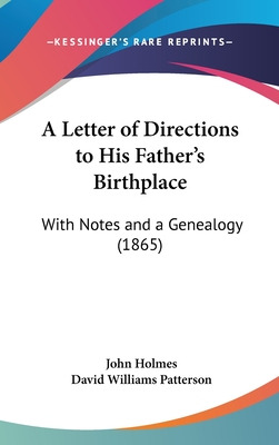 Libro A Letter Of Directions To His Father's Birthplace: ...