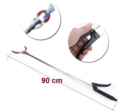 2 Pinza Mano Gancho Brazo Extensor P/ Recoger Y Descolgar Negro