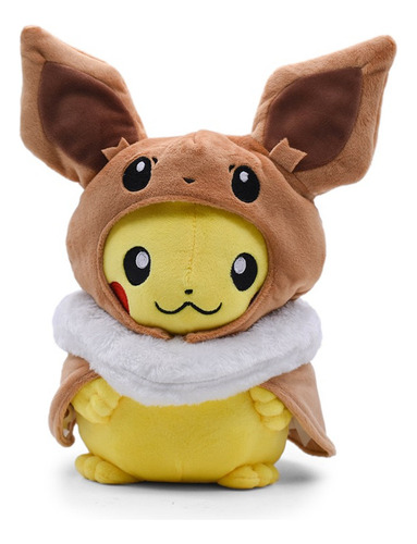 / Peluche Suave Pikachu Disfrazado De Eevee 20 Cm