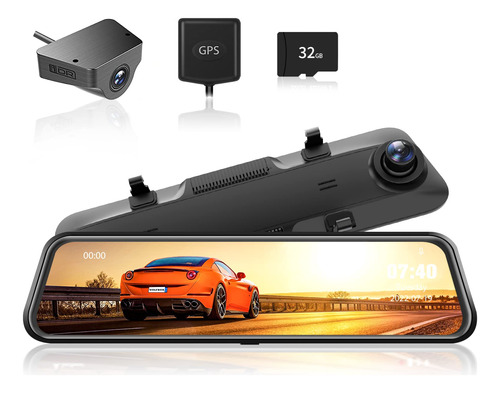 12 2.5k Espejo Dash Cam Pantalla Tactil Completa Camara Dual