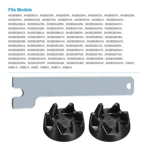 Imagen 6 de 6 de Cuchilla Batidora Kitchenaid De 4 Hojas Y Acoplador De Batid