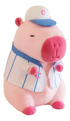 Juguete De Peluche De Capibara, Juguete De 22cm Ropa Rosa