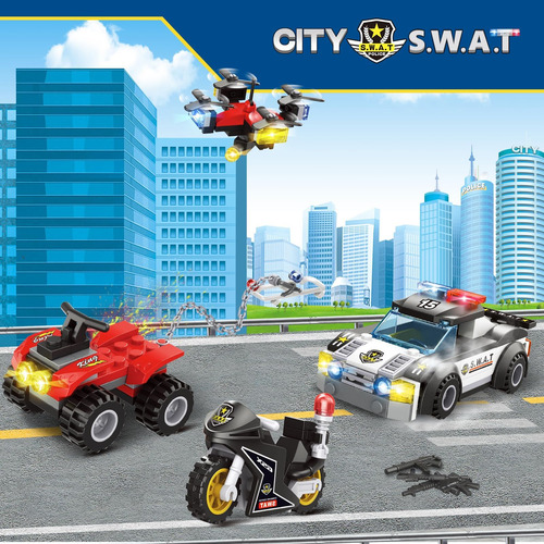 Juego De Bloques De Construcción De Estación Swat De Policía