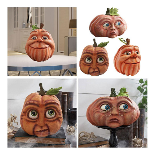 Paquete De 3 Adornos De Estatua De Hombre De Calabaza De Ojo