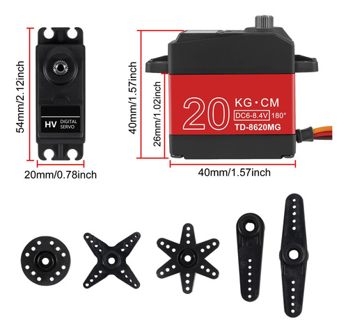 Aitrip 2pack 20kg Servo Digital Rc Servo Digital Engranaje D