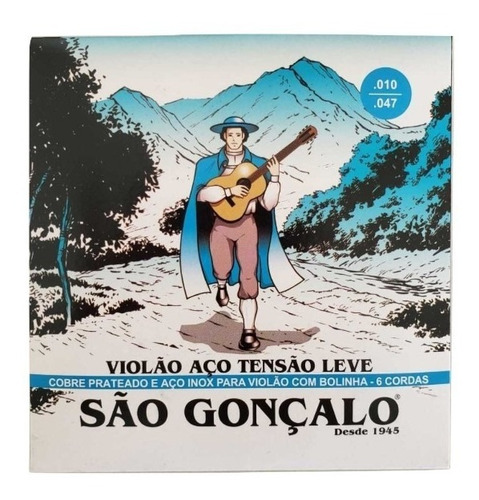 Imagem 1 de 1 de Encordoamento Para Violão Aço São Gonçalo 010.047