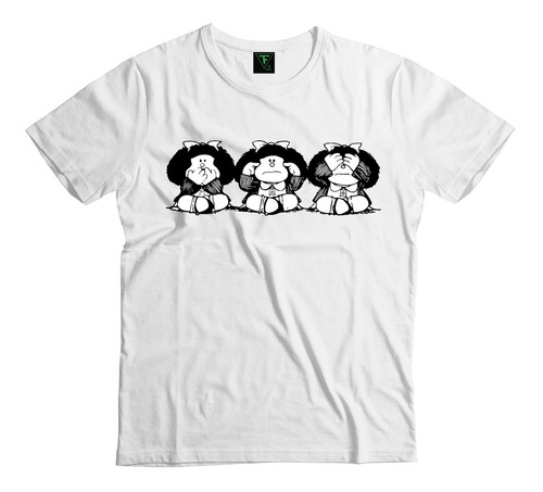 Polera Mafalda No Ver No Oir No Escuchar Algodón Unisex 