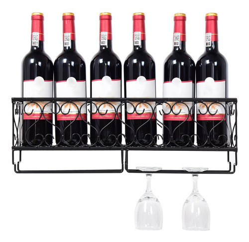2 Estante De Pared De Hierro Para Vino, Estante De Pared