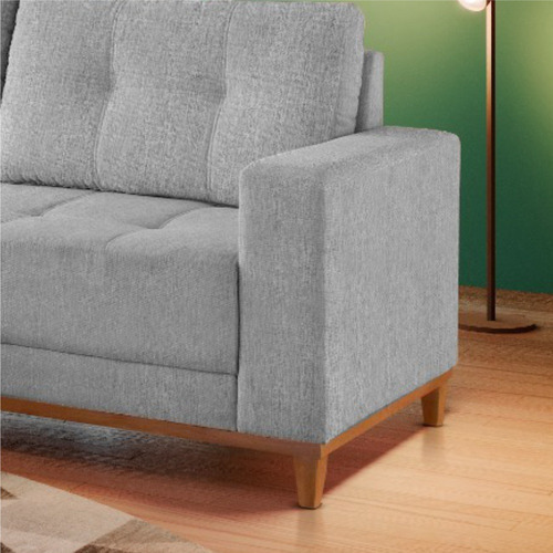 Sofá Rondomóveis R815 Domi Com Chaise 4 Lugares Cinza