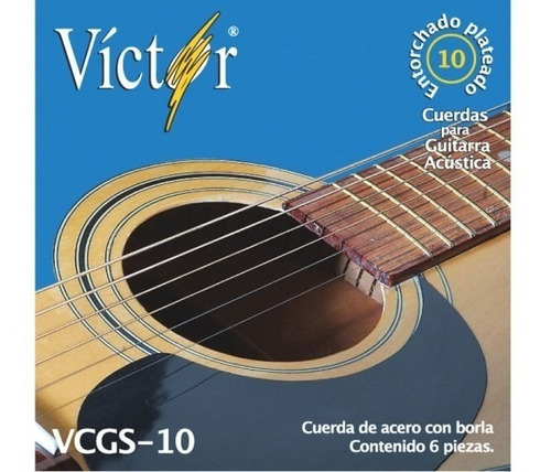 Juego De Cuerdas Victor Para Guitarra Acero Con Borla 10