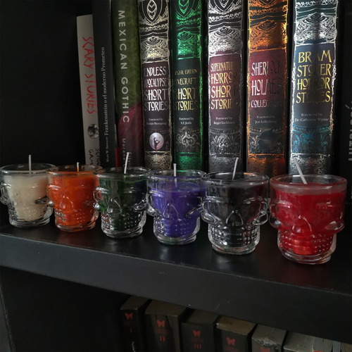 Vela Aromática Soya Grande Con Forma De Calavera Halloween