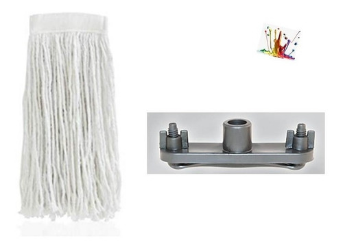 Mopa Lampazo Blanca Con Base Excelente Calidad.