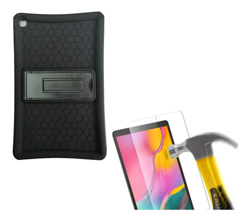 Flip Silicona +mica Glass 9h Para Samsung Tab A 10.1 Sm-t510