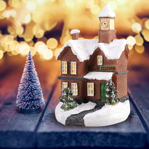 Cv 1pcs Mini Navidad Village Dollhouse A Pequeña A Pequeña