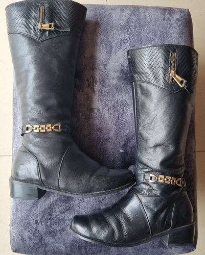 Botas Negras 100% Cuero Talla 37 Oferta