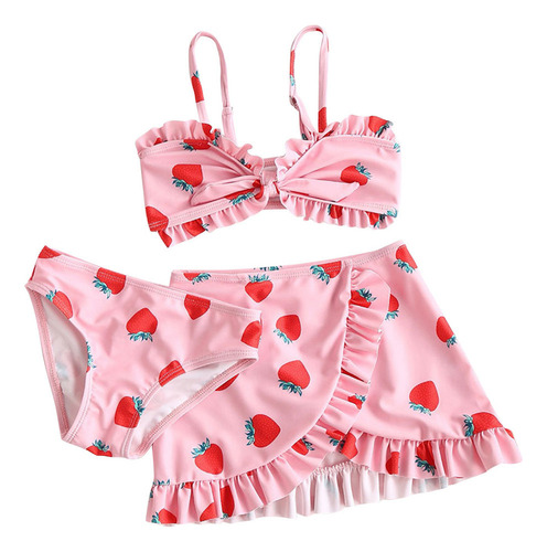 Bañador Con Estampado Bonito, A La Moda, Para Niñas