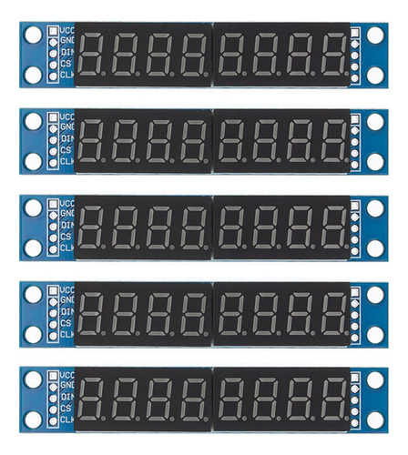 Tecneu 5 Piezas De Módulos Display 7 Segmentos 8 Digitos Rojo Max7219