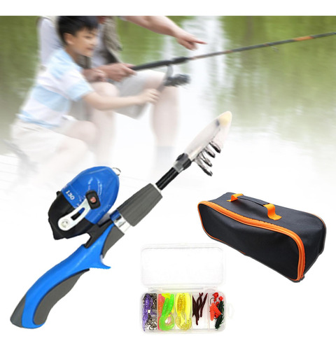 Vara De Pesca Infantil Kits De Combinação De Vara De Azul