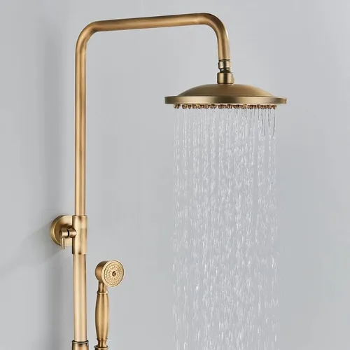 Columna De Ducha Dorada Estilo Retro Completa