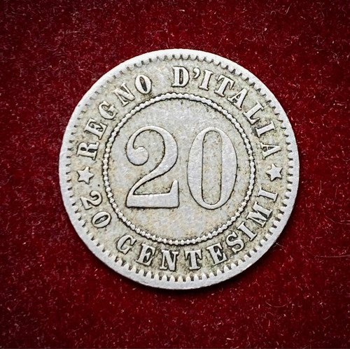 Moneda 20 Centésimos Italia 1894 Km 28 Regno (Usado)