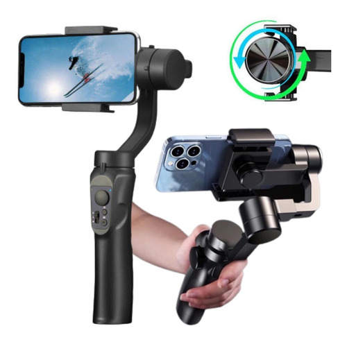 Estabilizador de teléfono celular Gimbal H4 para videos antivibración, color negro