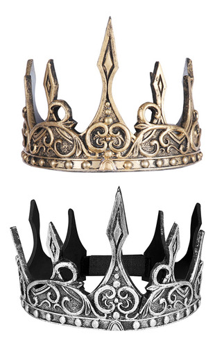 Xiaery Diadema Con Forma De Corona Medieval Real, 2 Piezas,