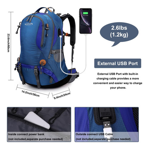 G4free Mochila De Senderismo De 50 L Mochila Impermeable De