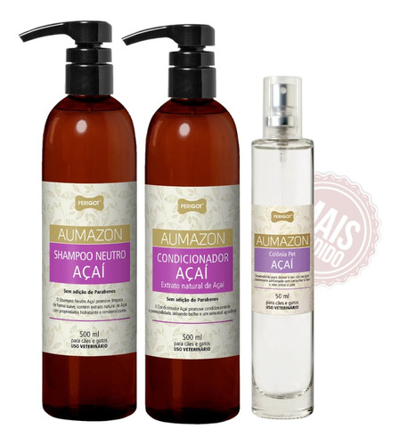 Shampoo Aumazon Açai Neutro Perigot 5l Banho Cães E Gatos Fragrância Neutra