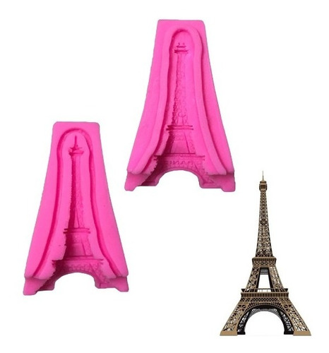 Molde Silicón Fondant/ Resina/ Pasta/ Torre Eiffel 3d  