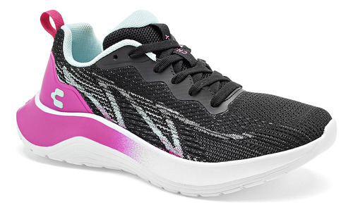 Tenis Mujer Charly 1043006002 Negro Fucsia