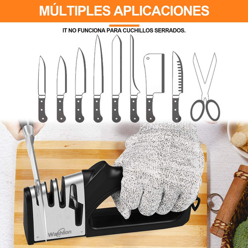 Afilador De Cuchillos Cocina 4 En 1,manual Profesional