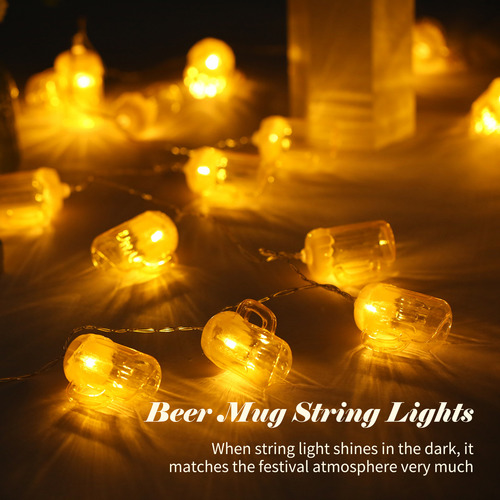 Guirnalda De Luces Para Jarras De Cerveza, 10 Led, Modo Sie