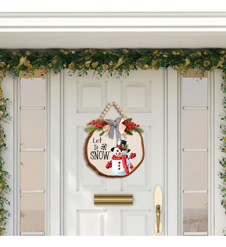 Letrero Colgante De Navidad, Letrero De Puerta Con Coronas