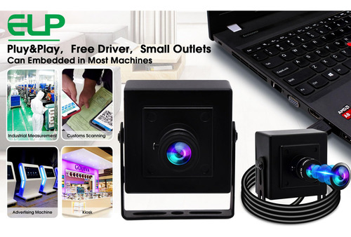 Cámara Usb Webcam Elp Mini Box De 5 Mp Hd Con Lente De 3.6 M