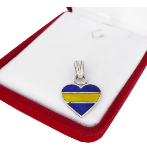 Dije Escudo Boca Juniors Corazón Plata 925  Futbol Regalo