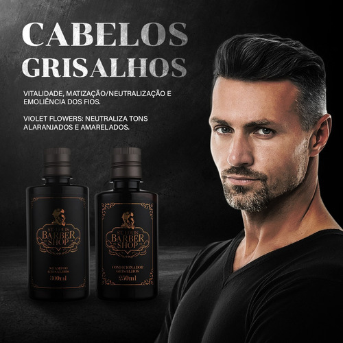 Imagem 3 de 4 de Kit Barber Masculino Cabelo Barba Matização Grisalhos