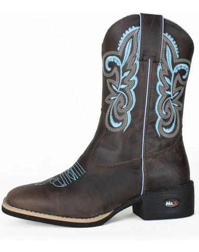 Bota Country Feminina Mr. West Tabaco Azul