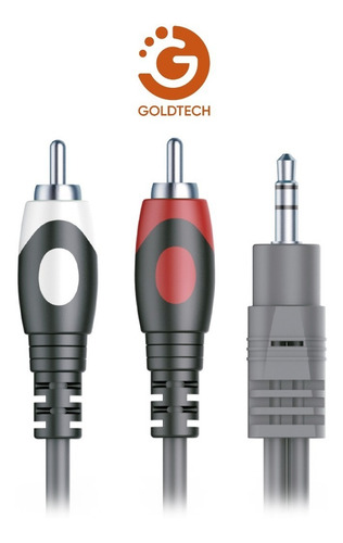 Imagen 2 de 5 de Cable Auxiliar Goldtech Plug 3.5 Spica 2 Rca 1.5mt