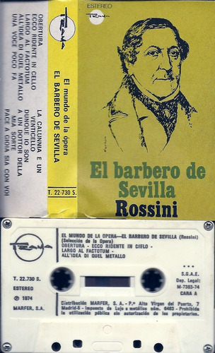 El Barbero De Sevilla Rossini Cassette Edicion España