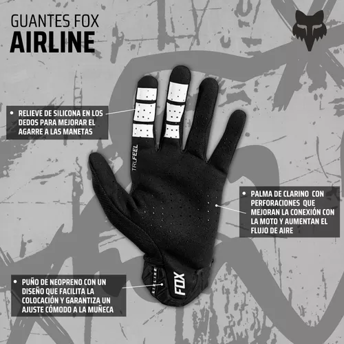 GUANTES FOX AIRLINE NEGRO