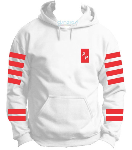 Sudadera Pp Polinesios Blanca Con Rojo