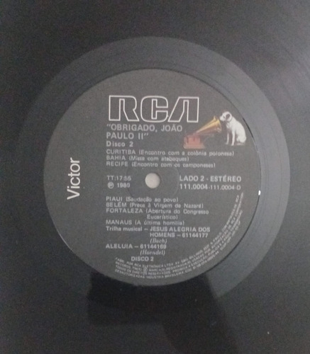 Papa João Paulo Ii Disco De Vinil Capa Gatefold Lp Duplo (Usado)