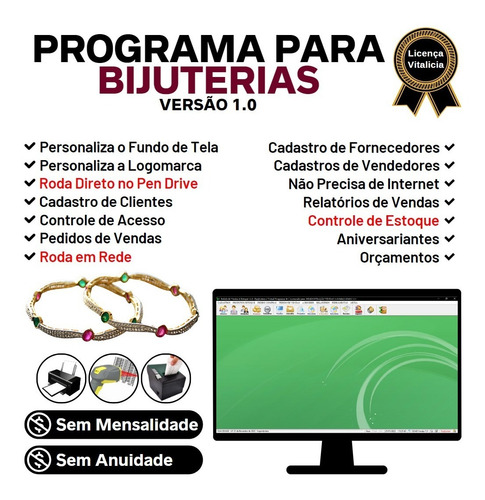 Programa Para Bijuterias E Acessórios + Estoque + Vendas 1.0