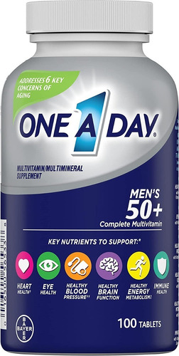 Vitaminas Men´s 50 + Hombre One A Day 100 Tabletas Sabor Sin Sabor