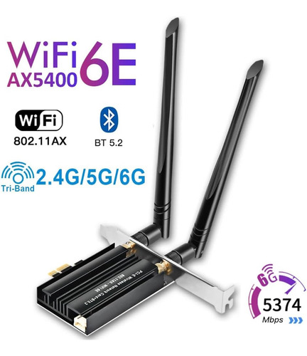 Wifi 6e Ax5400 Adapter Pci-e Bluetooth 5.2 Intel 6 Ghz