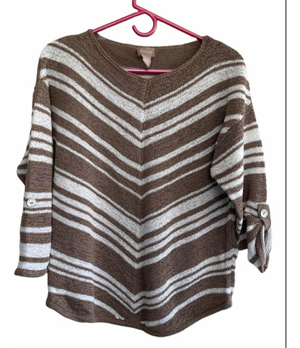 Sweater Diseño Irregular Importado Talle M
