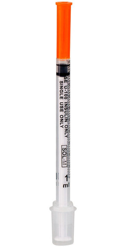 Seringa De Insulina 1ml Com Agulha Fixa 0,30mm X 8mm Blister